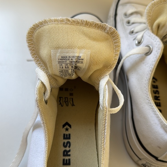 Converse White Lift Platform Canvas Sneakers Size 7.5 - Picture 10 of 14